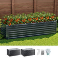 Green Fingers Raised Garden Bed 320x160x77cm Galvanised Steel