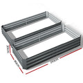 Green Fingers 2x Garden Bed 210x90cm Galvanised Raised Planter Box