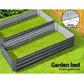 Green Fingers 2x Garden Bed 210x90cm Galvanised Raised Planter Box