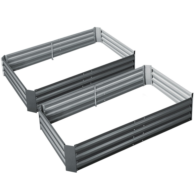 Green Fingers Garden Bed 150x90cm Galvanised Raised Planter Box