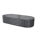 Green Fingers Garden Bed 160x80x42cm Oval Galvanised Planter