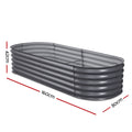Green Fingers Garden Bed 160x80x42cm Oval Galvanised Planter