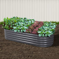 Green Fingers Garden Bed 160x80x42cm Oval Galvanised Planter