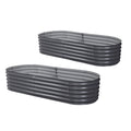 Green Fingers Raised Garden Bed 160x80x42cm Oval Galvanised Planter