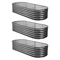 Green Fingers 3pc Raised Garden Bed 160x80x42cm Galvanized Steel