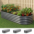 Green Fingers 3pc Raised Garden Bed 160x80x42cm Galvanized Steel