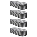 Green Fingers 4pc Raised Garden Bed 160x80x42cm Galvanized Steel