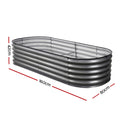 Green Fingers 4pc Raised Garden Bed 160x80x42cm Galvanized Steel
