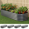 Green Fingers 4pc Raised Garden Bed 160x80x42cm Galvanized Steel