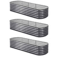 Green Fingers 3Pc Raised Garden Bed 240x80x42cm Galvanized Steel