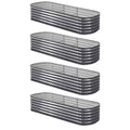 Green Fingers 4pc Raised Garden Bed 240x80x42cm Galvanised Steel