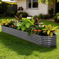 Green Fingers 320x80x42cm Oval Galvanised Raised Garden Bed Planter