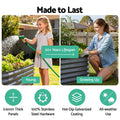 Green Fingers 320x80x42cm Oval Galvanised Raised Garden Bed Planter