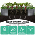Green Fingers 320x80x42cm Oval Galvanised Raised Garden Bed Planter