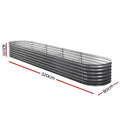 Green Fingers 320x80x42cm Oval Galvanised Raised Garden Bed Planter