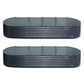 Green Fingers Raised Garden Bed 320x80x42cm Oval Galvanised