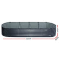 Green Fingers Raised Garden Bed 320x80x42cm Oval Galvanised