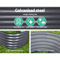 Green Fingers Raised Garden Bed 320x80x42cm Oval Galvanised
