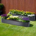 Green Fingers Raised Garden Bed 320x80x42cm Oval Galvanised