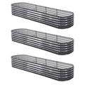 Green Fingers 3pc Raised Garden Bed 320x80x42cm Galvanized Steel