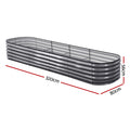 Green Fingers 3pc Raised Garden Bed 320x80x42cm Galvanized Steel