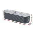 Green Fingers Garden Bed 240x80x56cm Oval Planter Box