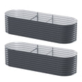 Green Fingers Raised Garden Bed 240cm Oval Galvanised Steel Planter
