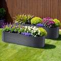 Green Fingers Raised Garden Bed 240cm Oval Galvanised Steel Planter