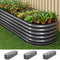 Green Fingers 3pc Raised Garden Bed 240x80x56cm Galvanized Steel