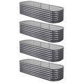 Green Fingers 4pc Raised Garden Bed 240x80x56cm Galvanized Steel Planter