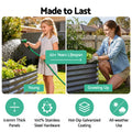 Green Fingers 4pc Raised Garden Bed 240x80x56cm Galvanized Steel Planter