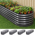 Green Fingers 4pc Raised Garden Bed 240x80x56cm Galvanized Steel Planter