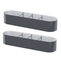Green Fingers Raised Garden Bed 320x80x56cm Oval Planter Box 2x