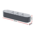 Green Fingers Raised Garden Bed 320x80x56cm Oval Planter Box 2x