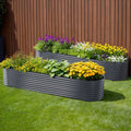 Green Fingers Raised Garden Bed 320x80x56cm Oval Planter Box 2x