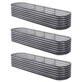 Green Fingers 3pc Raised Garden Bed 320x80x56cm Galvanized Steel
