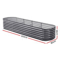 Green Fingers 3pc Raised Garden Bed 320x80x56cm Galvanized Steel
