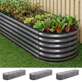 Green Fingers 3pc Raised Garden Bed 320x80x56cm Galvanized Steel