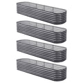 Green Fingers 4pc Raised Garden Bed 320x80x56cm Galvanised Steel
