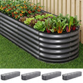 Green Fingers 4pc Raised Garden Bed 320x80x56cm Galvanised Steel