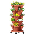 Green Fingers 5 Tier Vertical Garden Raised Bed Brick Red Stackable