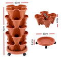 Green Fingers 5 Tier Vertical Garden Raised Bed Brick Red Stackable