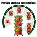 Green Fingers 5 Tier Vertical Garden Raised Bed Brick Red Stackable
