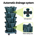 Green Fingers 5 Tier Vertical Garden Bed Stackable Planters Strawberry Herbs