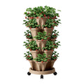 Green Fingers 5 Tier Vertical Garden Bed Stackable Planters Grey Tan