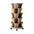 Green Fingers 5 Tier Vertical Garden Bed Stackable Planters Grey Tan