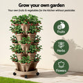 Green Fingers 5 Tier Vertical Garden Bed Stackable Planters Grey Tan
