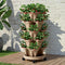 Green Fingers 5 Tier Vertical Garden Bed Stackable Planters Grey Tan