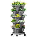 Green Fingers 5 Tier Vertical Garden Planters Grey Stackable Strawberry