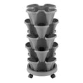 Green Fingers 5 Tier Vertical Garden Planters Grey Stackable Strawberry